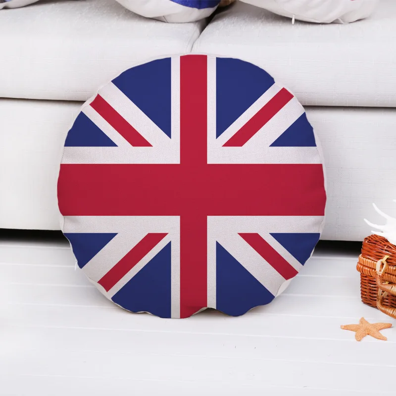 

Fashion High Quality Cotton Linen Cartoon Captain America Circle Decorative Throw Pillow Case Cushion Cover Sofa Home Decor