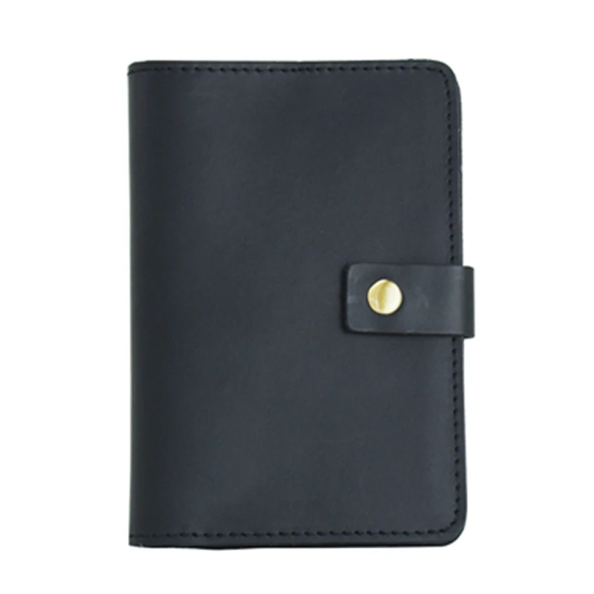 

Black Passport Cover Can Custom Name Credit Card Holders Travel Purses Leather Hasp Passport Wallet