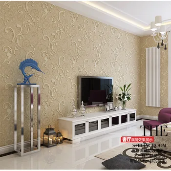 

ZXqz 151 Super luxury 3d embossed damask wallpaper high quality fabric mural paper Flocking glitter beige blue green gray wall
