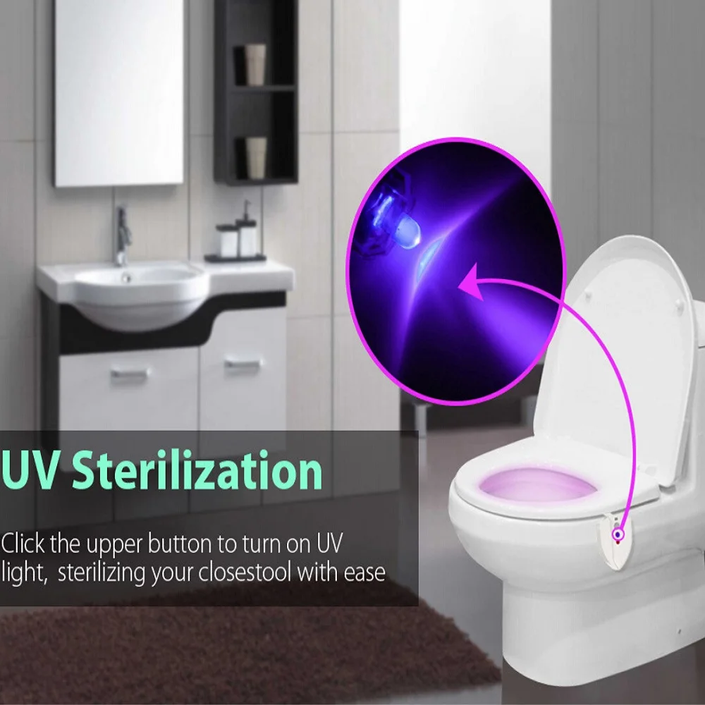 YouOKLight 8 Colors LED Toilet Night light Motion Activated Light