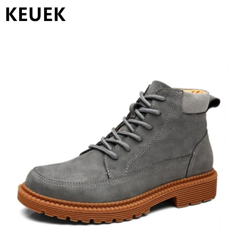 

Spring Autumn Men boots Lace-Up Genuine Leather Outdoor Desert boots Male Tooling shoes Ankle boots 02C