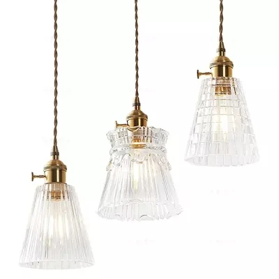 Скандинавский стеклянный шар подвесные светильники для столовой гостиной медный винтажный подвесной висячий светильник освещение для дома