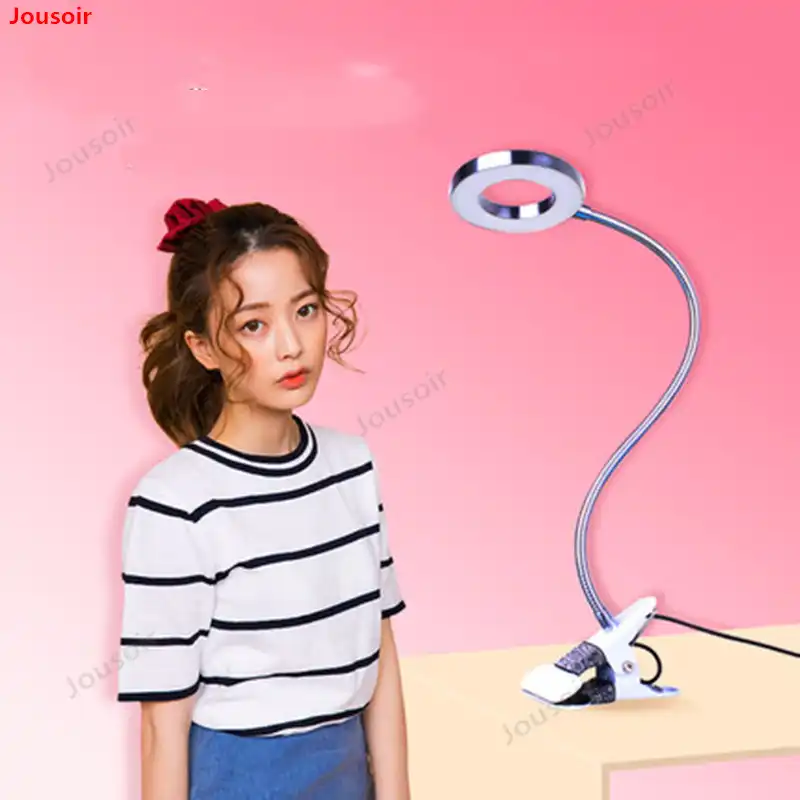 Color : Black, Size : 200mm Fill Light Anchor Beauty Beauty Skin Rejuvenation Indoor Live Lighting Photo Artifact Computer Small Table Lamp HD Photo