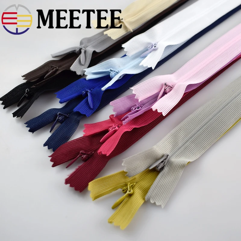 

20pcs 3# Nylon Zipper 25/30/40/50/60cm Colorful Invisible Coil Zip Tailor DIY Garment Bags Pillow Sewing Craft Accessories A6-1