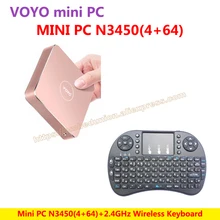 VOYO vmac Mini PC V1 Windows 10 Pocket PC (4 ГБ оперативной памяти + 64 ГБ SSD) Intel озеро Аполлон N3450 + беспроводная клавиатура = N3450 KIT-E-A