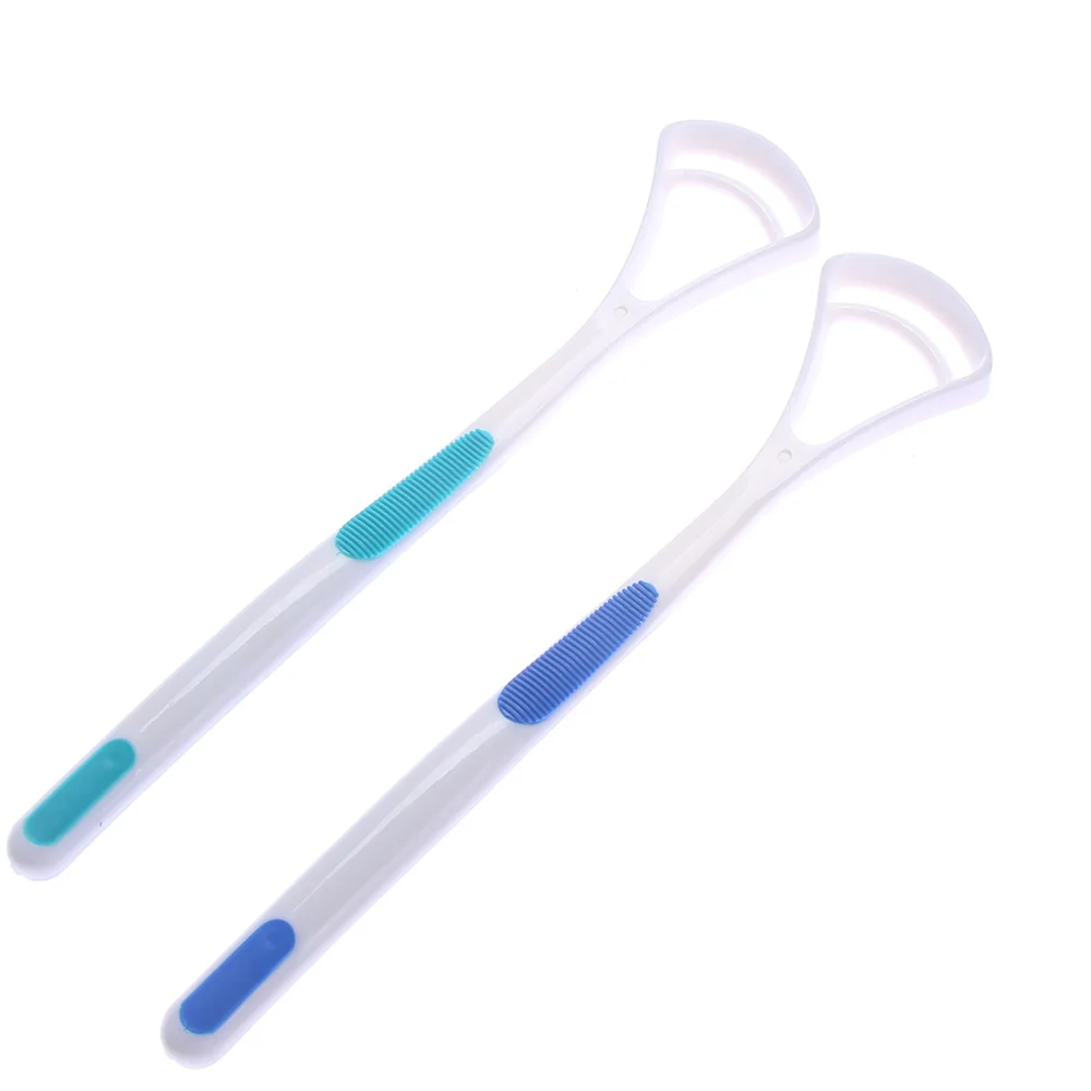 Harga 2 Pcs pack Lidah Sikat Lidah Cleaner Pengikis Pembersih Pengikis Lidah untuk Perawatan Mulut Kebersihan Mulut Tetap Segar Napas