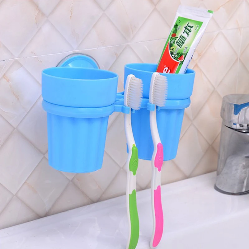 WCIC Suction Hooks Tooth Brush Holder Toothpaste Toothbrush Holder Wall
