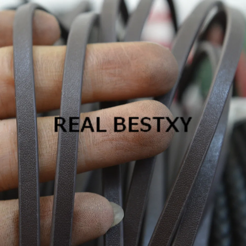 Настоящие BESTXY 5 м/лот 5*2 мм коричневые плоские кожаные полоски шнуры с масляными