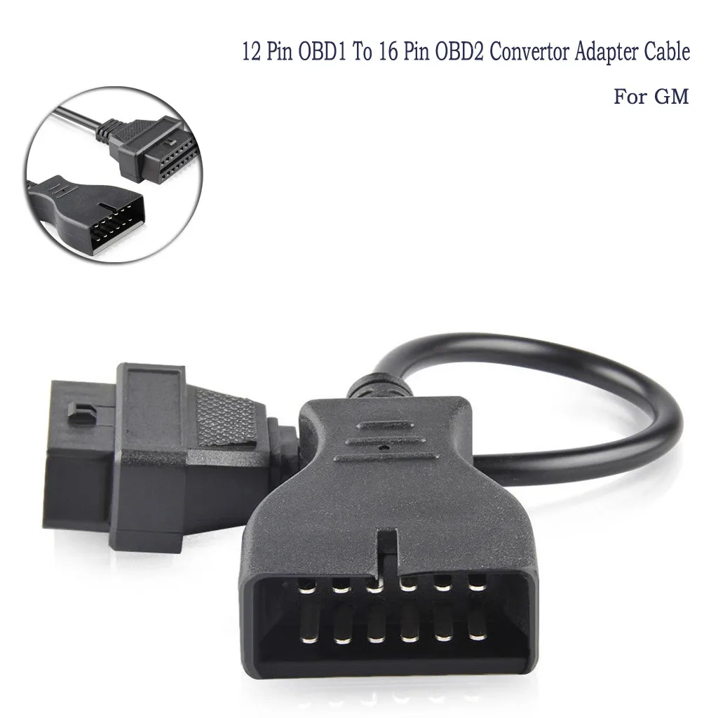 

For GM OBD 12 Pin OBD1 To 16 Pin OBD2 Convertor Adapter Cable Diagnostic Scanner 6.12