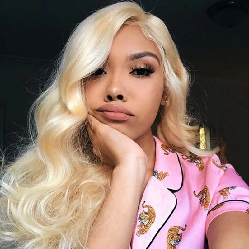 

360 Lace Frontal Wig Pre Plucked With Baby Hair Body Wave 613 Blonde Lace Front Wig For Women Black 150% Density Brazilian Wig