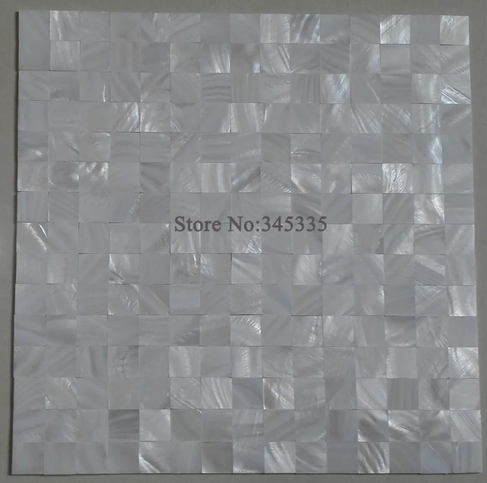 Groutless White Square Mother Of Pearl Shell Mosaic Kitchen - Groutless White Square Mother Of Pearl Shell Mosaic Kitchen