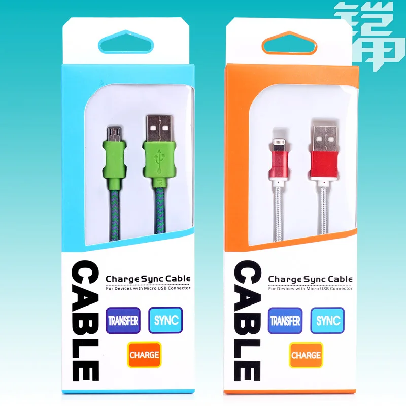 Paper Retail Packaging Box / Colors Package For Cell Phone USB Cable, for iPhone 5s 6 Galaxy s4
