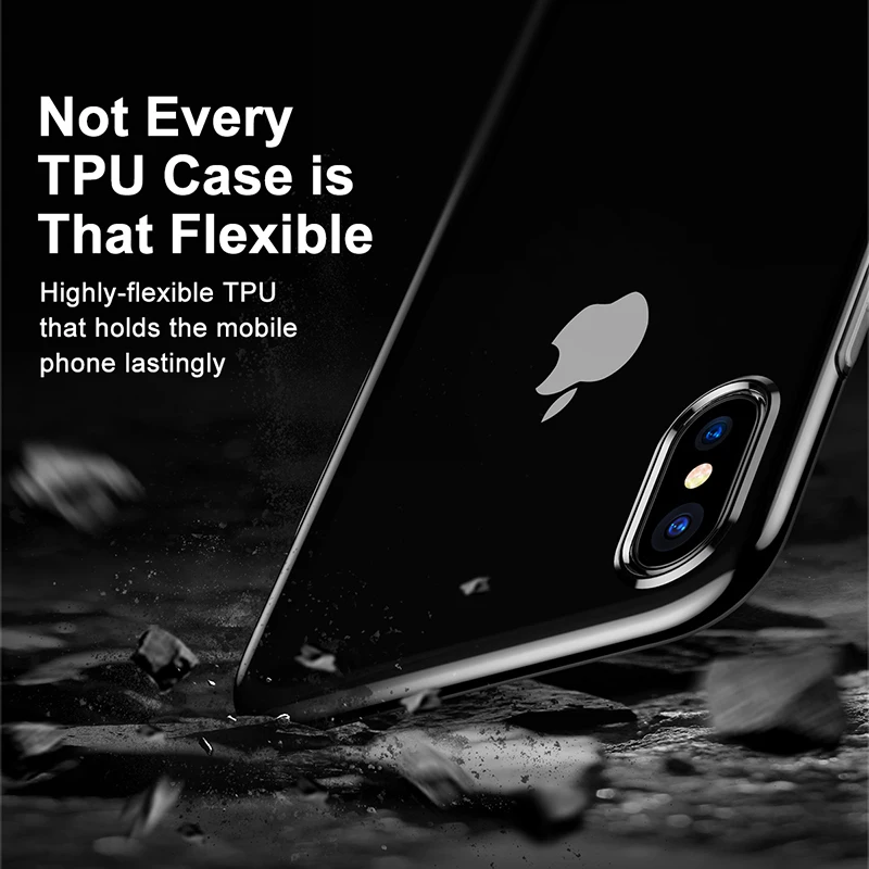 Baseus Transparent Case for iPhone X Dirt-resistant Anti-shock Ultra Thin Clear Soft TPU Silicone Back Cover For iPhone X Case