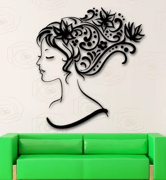 

Wall Stickers Vinyl Decal Sexy Girl Abstract Hair Beauty Salon for Furniture Window Stickers Pattern Modern LXS Mirage of Beauty
