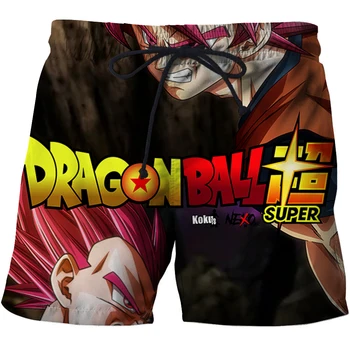 

Cool Anime Dragon Ball Z Naruto Men's Summer Casual Shorts Super Saiyan Son Goku Vegeta Cell Piccolo 3D Print Beach Shorts S-6XL