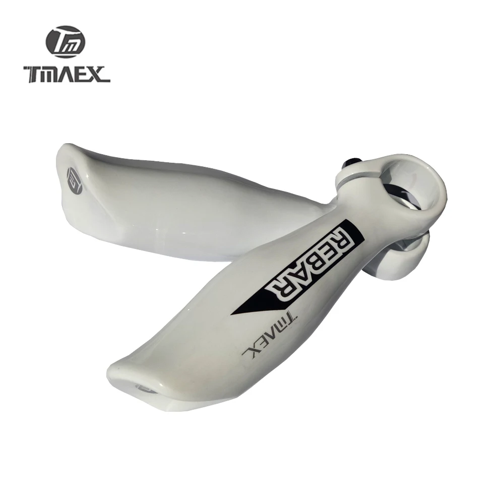 

TMAEX Mountain Bike Bar Ends Carbon Bicycle Handlebar Horn Small Auxiliary Handlebar White Glossy MTB Ergonomic Bar Ends
