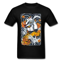 Gundam, футболка с японским аниме, Мужская черная футболка, художественный дизайн, винтажные топы с рисунками из мультфильмов, футболка для фитнеса, летняя забавная уличная одежда