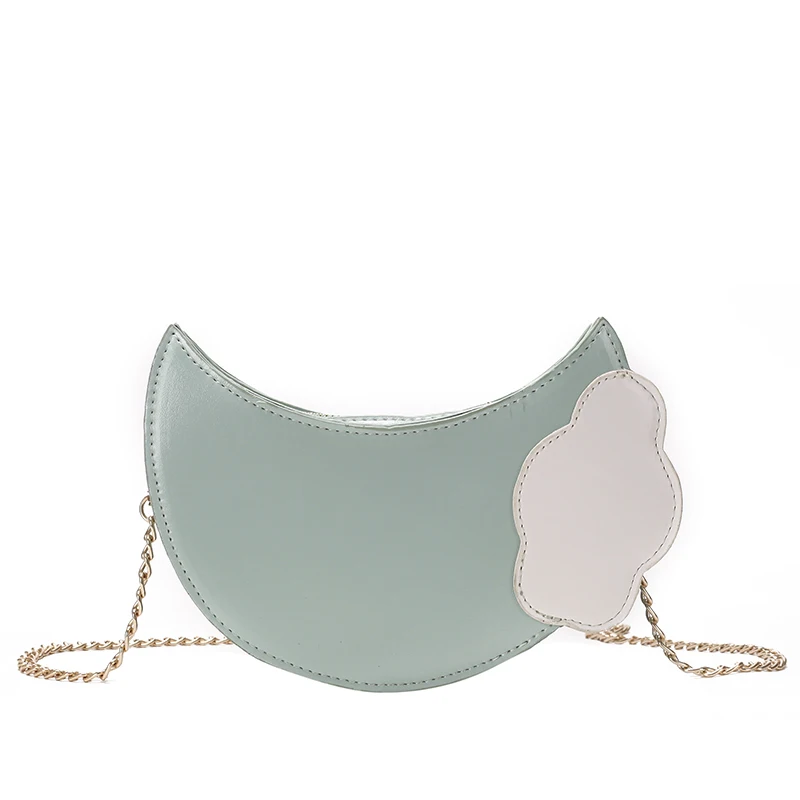 

New Chain Women's Bag 2019 Popular Fashion Half Moon Shaped Crossbody Bag