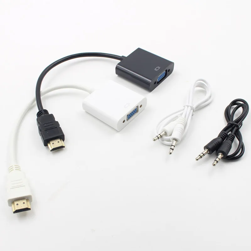 HDMI мужчина к вставной конвертер для VGA адаптер с аудио-видеокабель HD высокоскоростной HDMI Поддержка высокой четкости видео сигнала 1080PGT