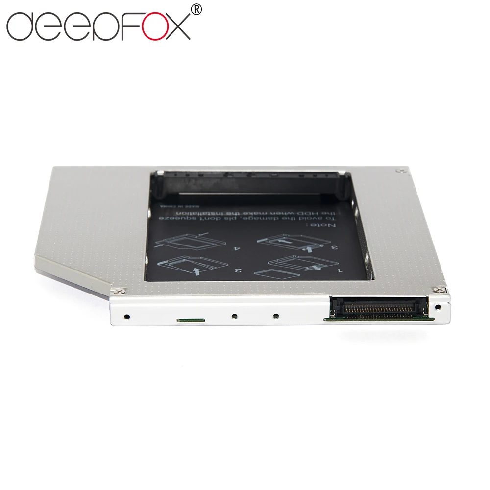 DeepFox алюминиевый 2nd HDD SSD caddy 9,5 мм IDE To SATA Чехол для 2," жесткий диск чехол Корпус для hp DELL ACER