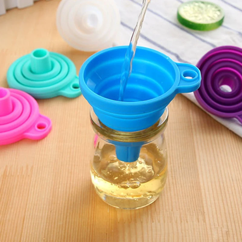 Eco Friendly Silicone Foldable Funnel Hopper Kitchen font b Cozinha b font Cooking Tools Accessories Kitchen