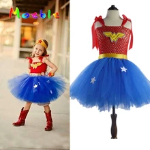 Superhero Wonder Woman Girl Tutu Dress Kids Cosplay Costume Christmas Halloween Dress Up Tutu Dresses font