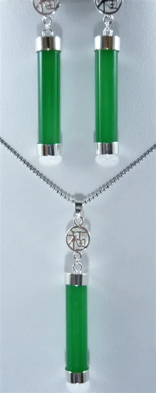 

2 choices wholesale fancy green/purple jade dangle earrings and pendant fashion jewelry 5.31