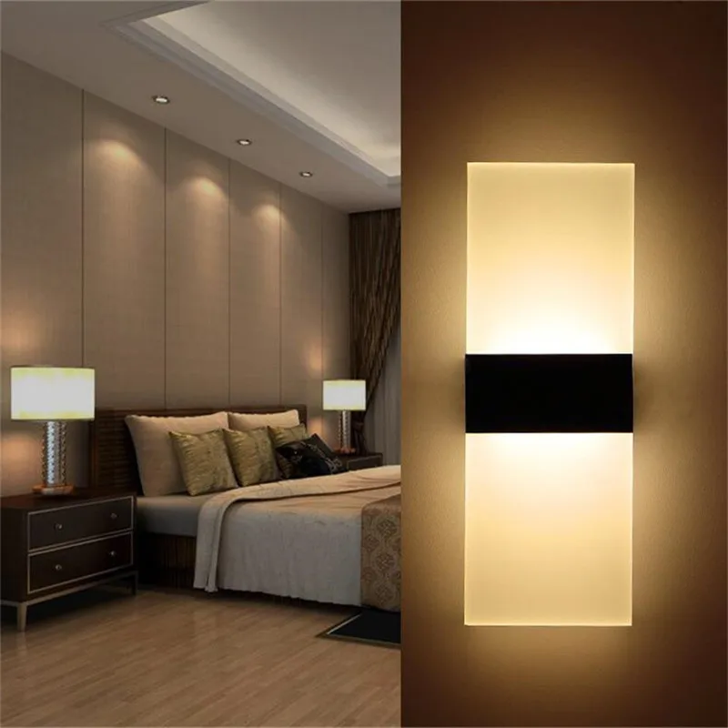 Светодиодный настенный светильник из акрила, настенный декоративный бра, лампа для гостиной, лестницы, коридора, настенные светильники для спальни 220 в 110 В