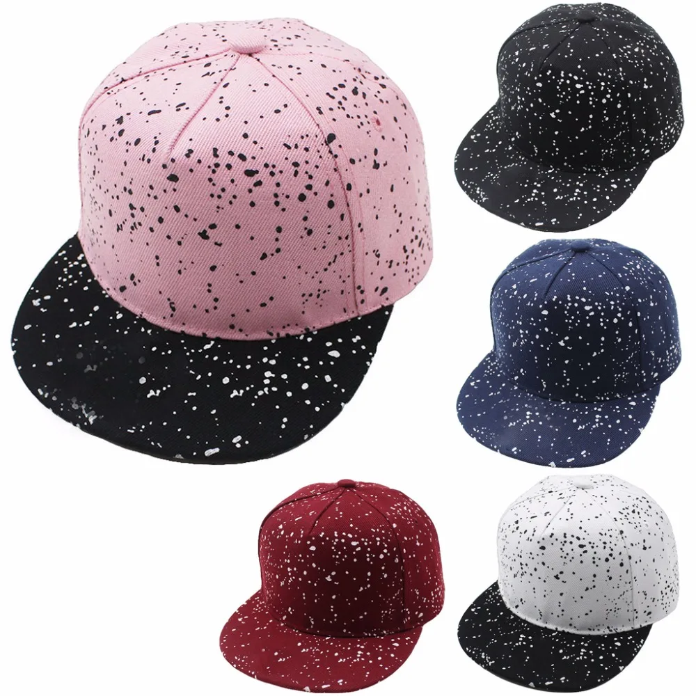 

Unisex Dot Printed Hats Adjustable Children Baseball Cap Sun Hip Hop Snapback