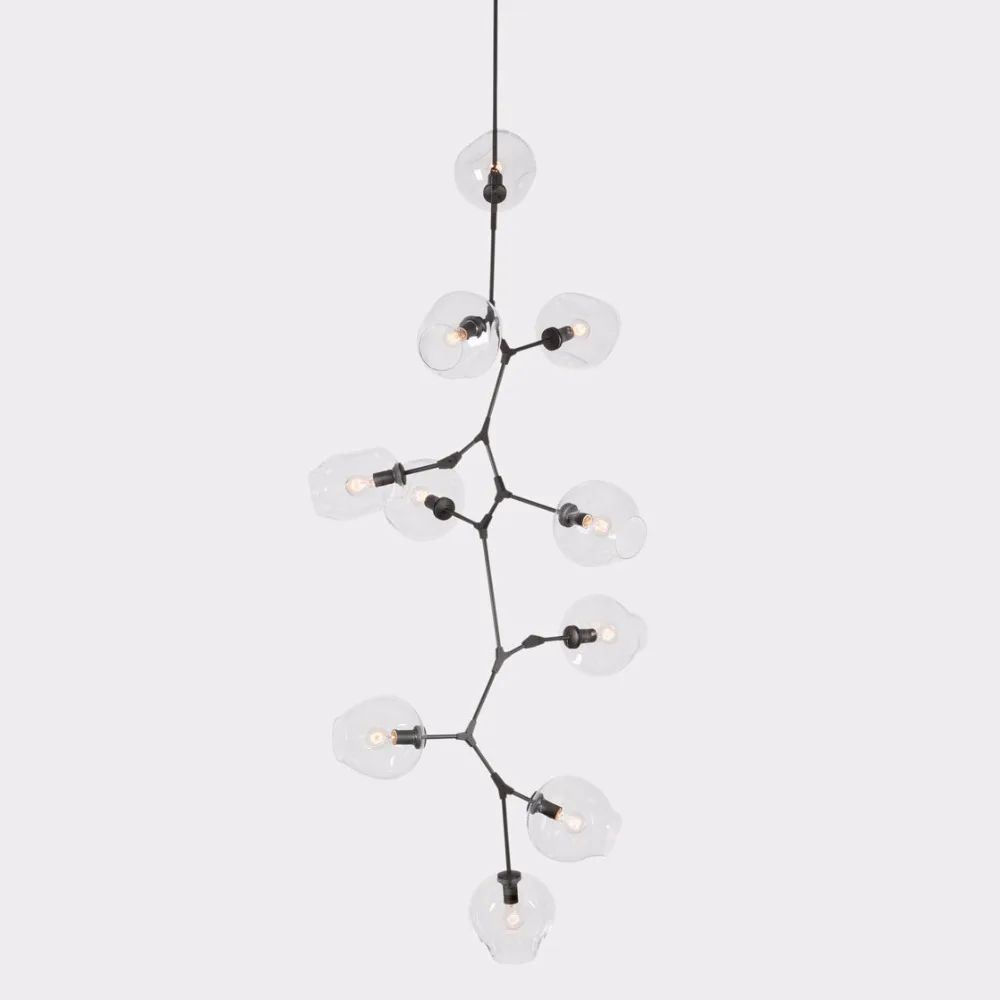 

Post modern vertical 11 head LED Chandelier Light Nordic Art Decoration DNA structure with E27 3W led lamp for villa hall