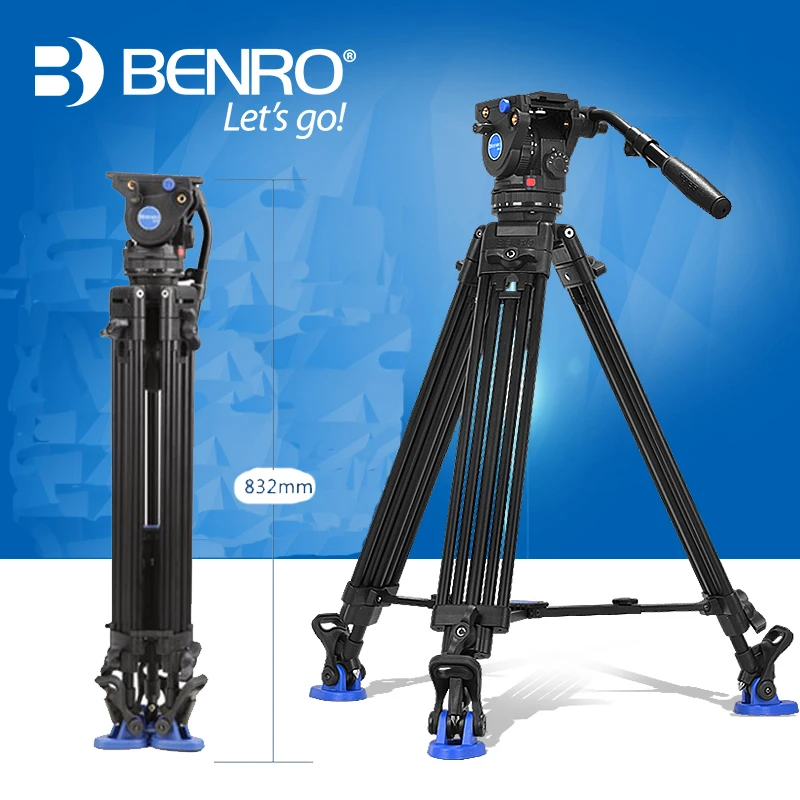 Benro BV6 Профессиональный штатив для камеры быстросъемная пластина с одной ручкой гидравлический демпфер головка костюм Трипод аксессуары