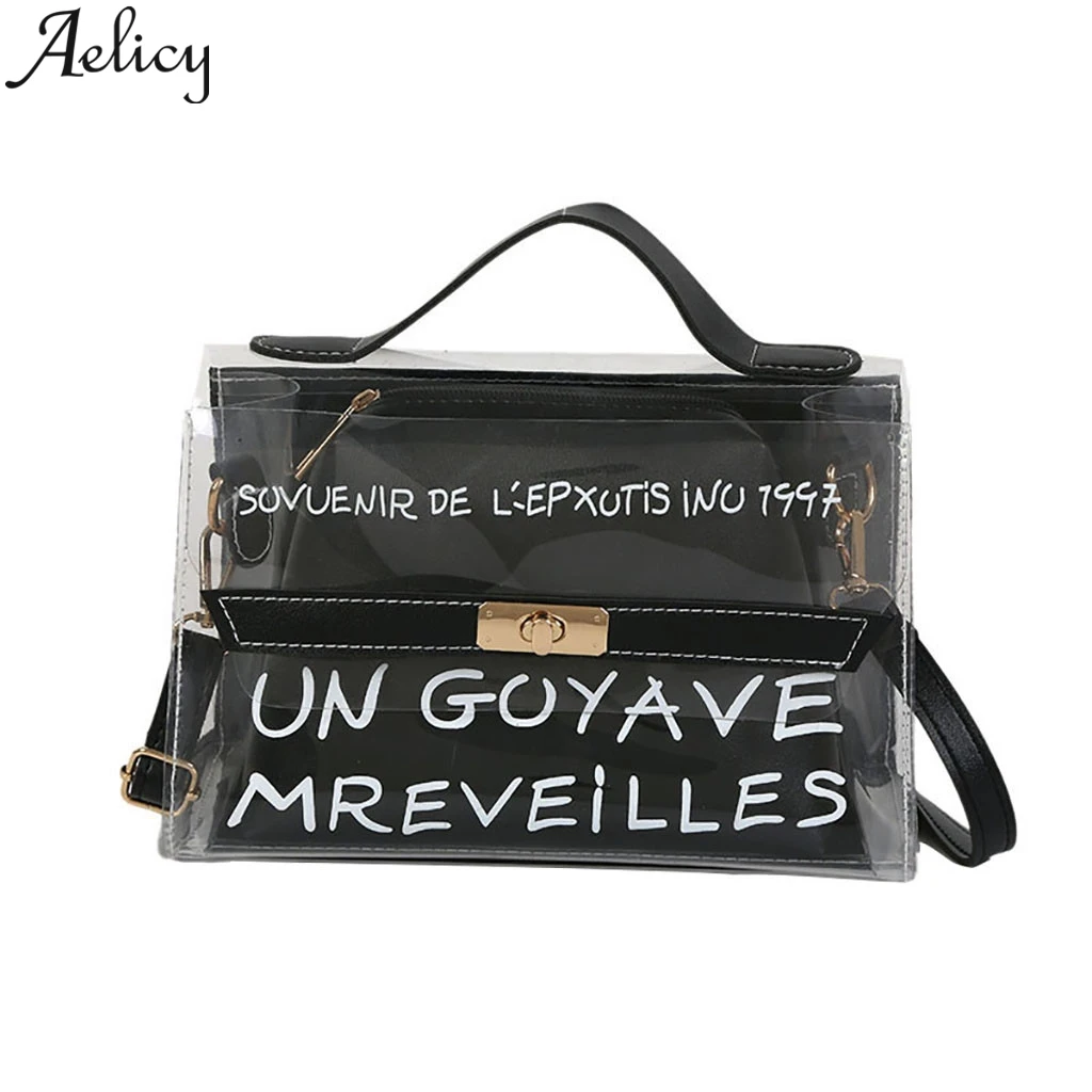 

Aelic Fashion Women Transparent Inner Pocket Shoulder Bags Women Messenger Bags Leather Clutch Handbag Chain Bag Luxury Girls