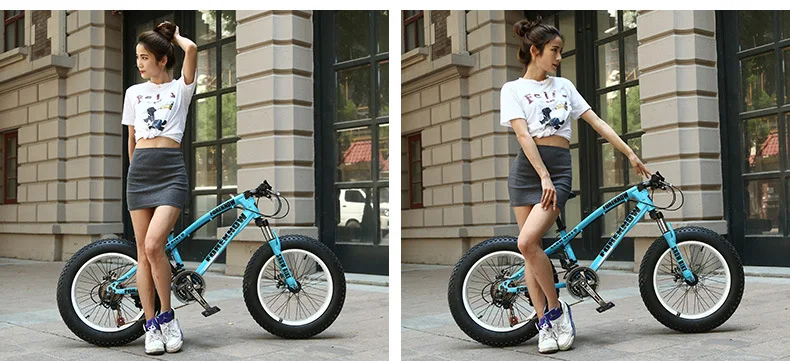 Discount 26 Inch 7/21/27speed Cross-country Mountain Bike Aluminum Frame Snow Beach 4.0 Oversized Bicycle Tire Dirt Bikes for Men & Women 14