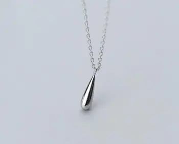 

100% real. Silver 925 Fine Jewelry Glossy polished waterdrop Tears Pendant Necklace GTLX1874