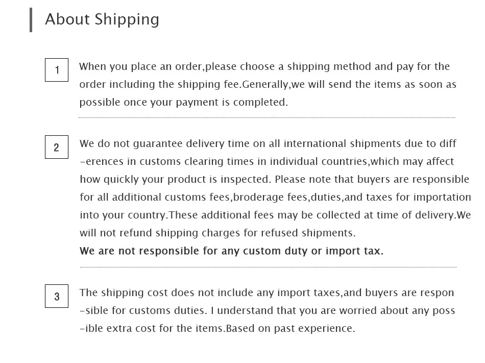 About Shipping