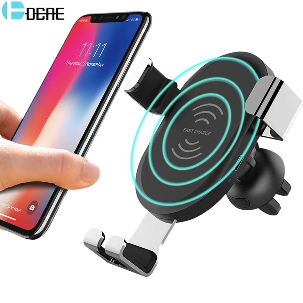 DCAE автомобильный держатель Qi Беспроводное зарядное устройство для iPhone XS MAX XR X 8 Plus