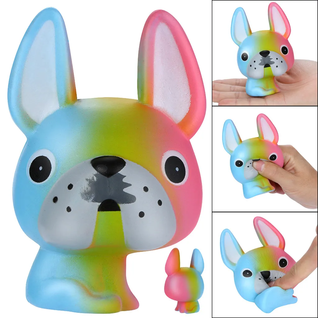 Розовый Squishies Радужный мультяшный щенок крем ароматизированный медленный рост снятие стресса сжимаемые игрушки мягкие медленно растущие сжимаемые игрушки ToysZ04 - Цвет: Розовый