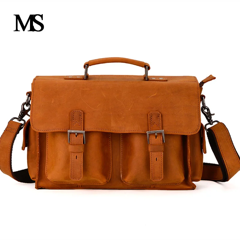 Buy Genuine Leather Men Bag male Casual Tote Shoulder