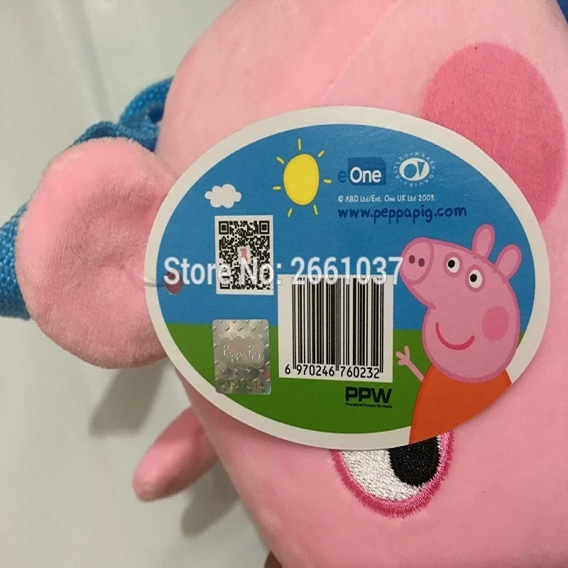 Подлинный 1 шт. 46 см розовый Свинка Пеппа Плюшевые игрушки свинья Высокое качество Горячая Распродажа Мягкая Плюшевая Кукла мультяшного животного для детского подарка