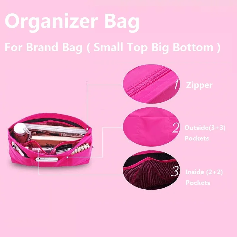 Bolso Organizador insertar Bolsa en el Organizador de Bolsa para bolsas trapezoidales de marca (parte superior pequeña inferior grande); Organizador Tas Bolsa Bolso Organizador insertar Bolsa en el Organizador de Bolsa para bolsas trapezoidales de marca (parte superior pequeña inferior grande); Organizador Tas Bolsa
