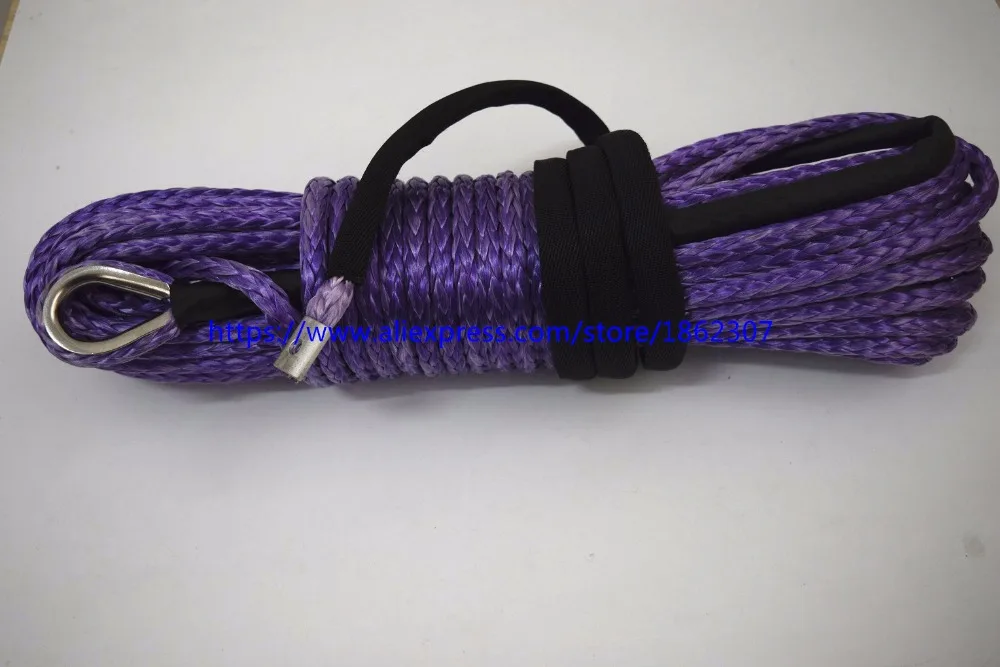 Good Quality 10mm*30m Purple 12plait Synthetic Winch Rope, Winch Cable