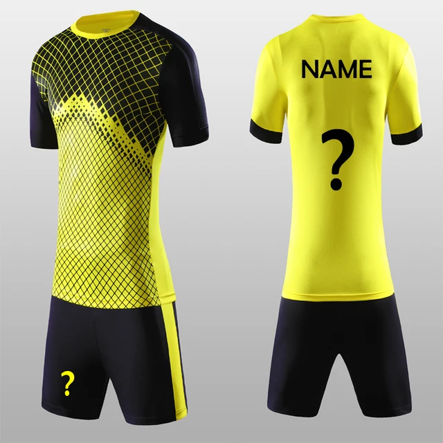 Free Shipping New 2018 19 Yellow Color Men's Soccer Jerseys Sets Can