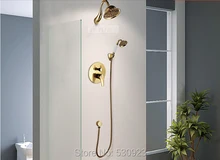 Newly Luxury Shower Set Faucet Golden Polish Brass Shower Head With Ceramics Hand Shower Single Handle
