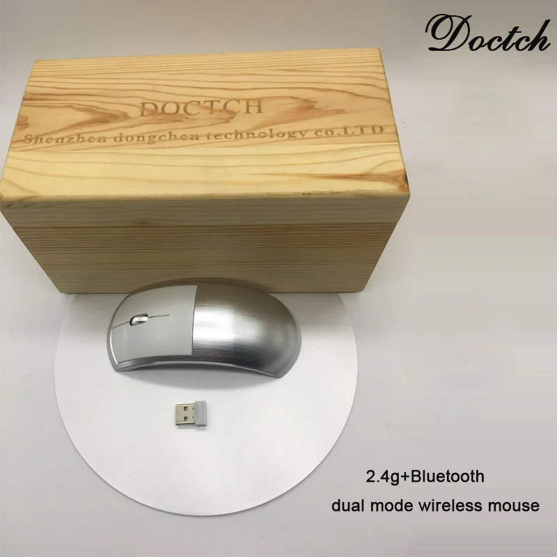 

NEW DOCTCH D3 2.4GHz Mini Dual Mode Wireless Bluetooth Optical Mouse Mute Mice USB Receiver rechargeable for windows PC