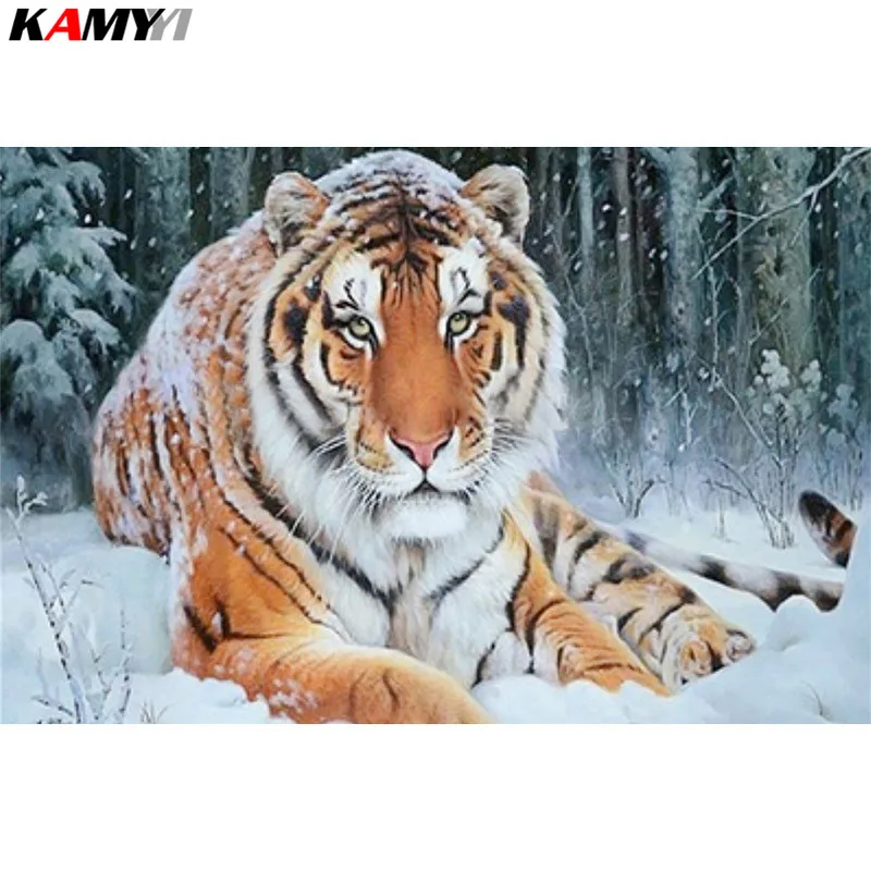 

DIY 5D Diamond Mosaic Tiger Diamond Painting Cross Stitch Kits Animal Diamond Embroidery Patterns Rhinestones Handmade Hobby