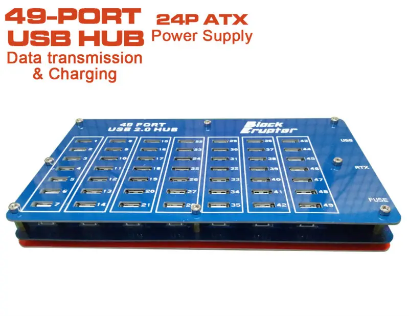49 портов usb хаб для зарядки или передачи данных Usb2.0 концентраторы от PSU Power