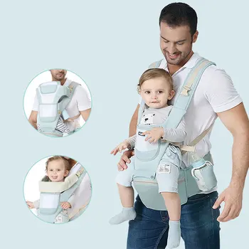 

Baby Waist Stool Baby Carrier 0-30 Months Breathable Universal Multiple Back Methods Multi-functional Strap Backpack Hanimom