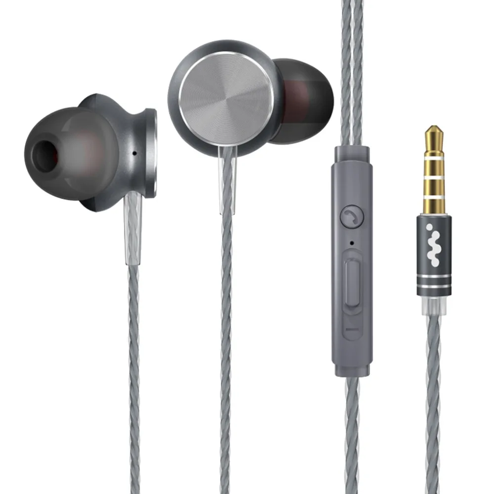 

Wired In-ear 3.5mm Wired Headset Earphone with Microphone Universal for Computer Mobile Phone Metal In Ear Earphones 0309ZY