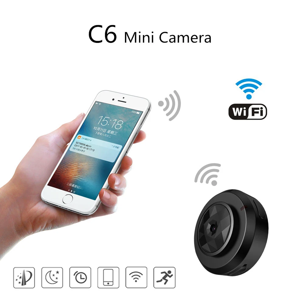 C6 Camsoy Cookycam микро WIFI мини камера HD 720P со смартфоном и приложением ночного видения IP
