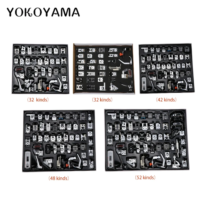 

YOKOYAMA 32/42/48/52 Pcs Sewing Machine Parts Sets Presser Foot Suit Multifunction Sewing Kit Combination Sewing Machine Parts